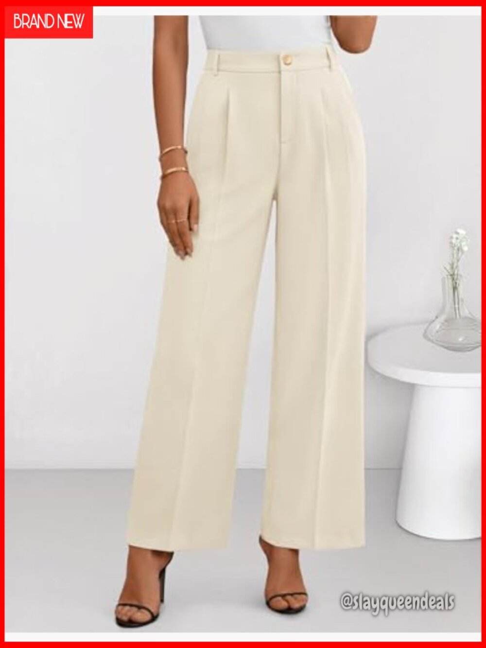 Wide Leg Dress Pants High Waisted Business Casual Palazzo Trousers Work Office - Picture 3 of 7